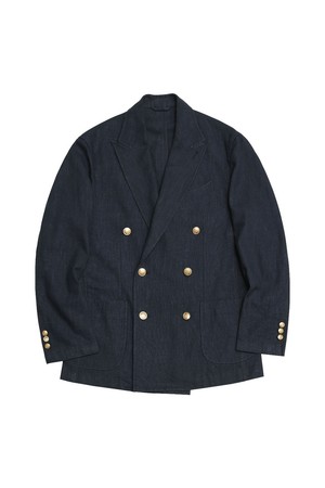 6B Linen Washed Double Jacket (Navy)