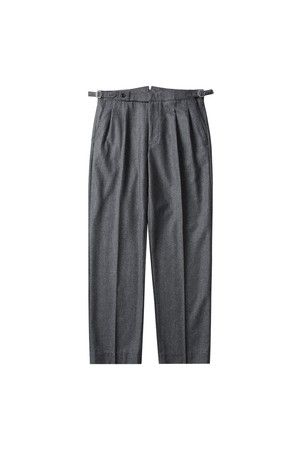 W301 Reve Pleats Wool Trousers (Gray)