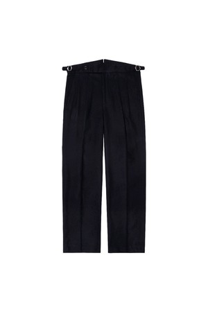 W412 Reve Pleats Wool Trousers (Dark Navy)