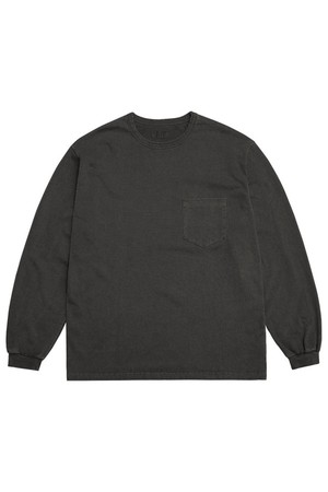 Pigment Long Sleeve Poket T-Shirts (Dark Gray)
