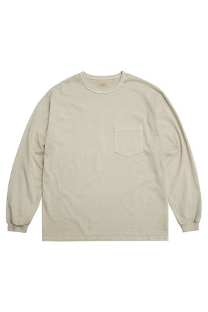 Pigment Long Sleeve Poket T-Shirts (Oatmeal)