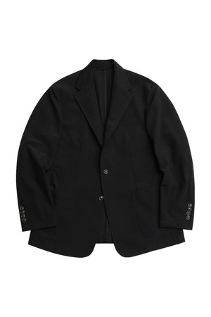 Summer Wool Seersucker Jacket (Black)