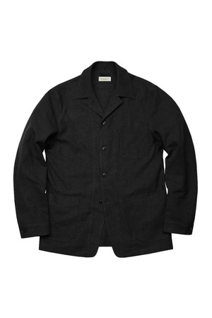 8s Linen French Work Jacket (Black)