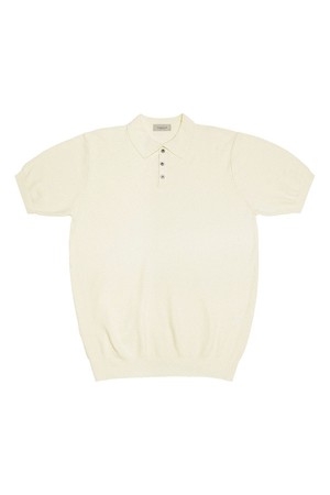 Texture Summer Polo Knit (Ivory)