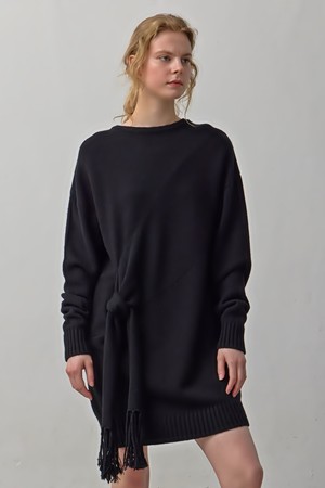 SAGE KNIT DRESS, BLACK