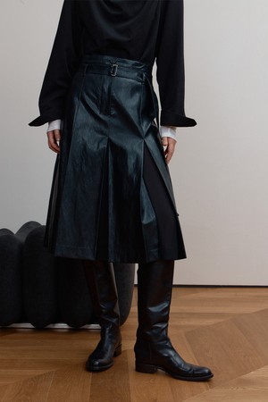 ZELDA SKIRT, BLACK LAETHER