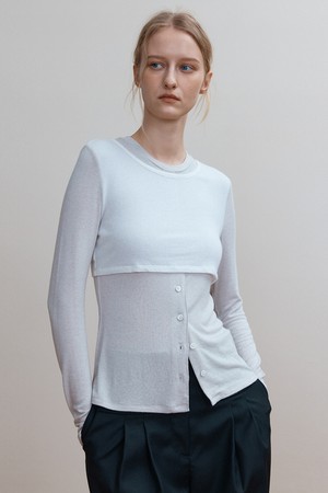 SAGE LAYERED TOP, WHITE