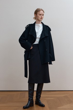 MAIREN HALF COAT, BLACK