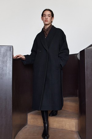 LINA LONG COAT, BLACK