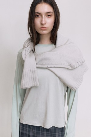 CLEM RALAN JERSEY TOP, GRAY+MINT
