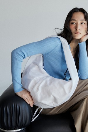 LUVIN BAG LARGE CRACK WHITE 러빈백 라지 크랙 화이트