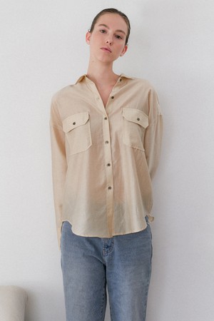 Gleaming Loose Pocket Shirt (custard yellow)