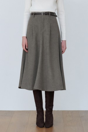 Lian Classic Flare Skirt (taupe beige)