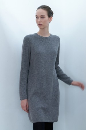René Cashmere Wool Knit Dress (gray)