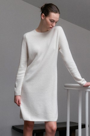 René Wool Knit Dress (ivory)