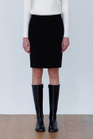 Siena Wool Blend Midi Skirt (black)