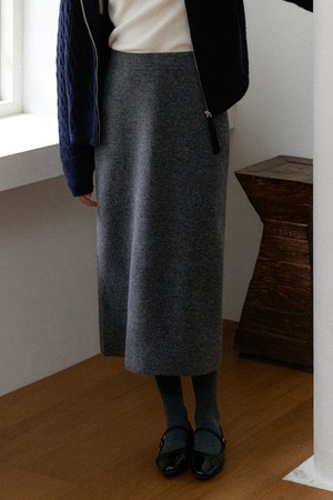 Siena Wool Blend Long Skirt (charcoal)