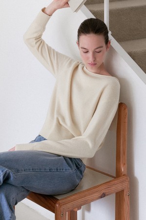 Lien Fine Wool Boatneck Knit (soft yellow)