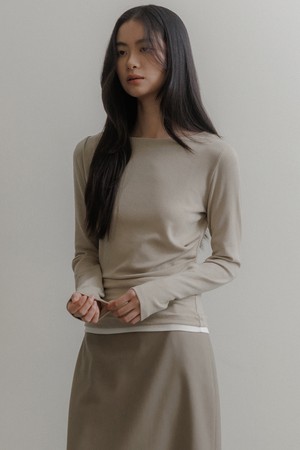 레이어드 턱크 티셔츠 [베이지]