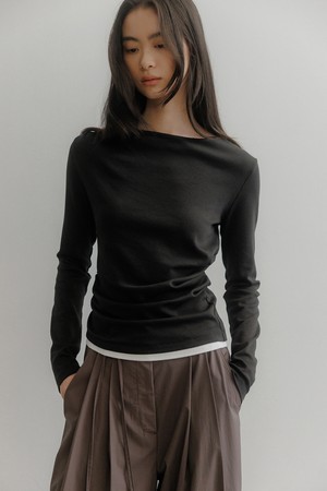 레이어드 턱크 티셔츠 [블랙]