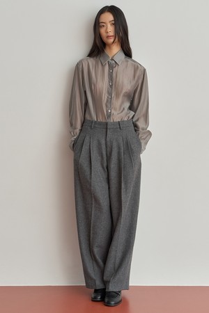 클래식 울 팬츠 [차콜]