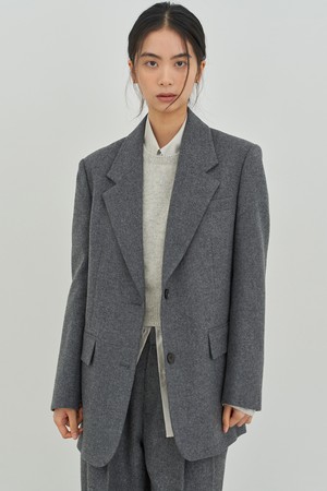클래식 투버튼 자켓 [차콜 그레이]