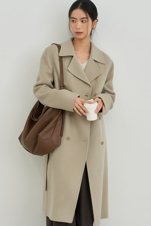 오버핏 더블 코트 [베이지]