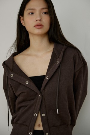 부클 테리 후드 점퍼 [브라운]