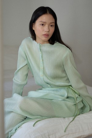 플리츠 투웨이 블라우스 [민트]