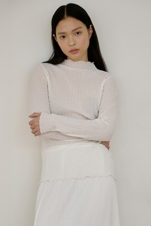 링클 시스루 블라우스 [2COLORS]