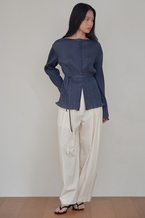 스트랩 투턱 팬츠 [아이보리]