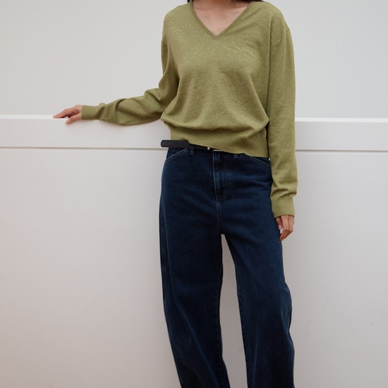 다잉 커브드 데님[네이비]
