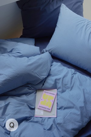[오디넌트] 틸로우 스트라이프 면모달 차렵이불 Q세트 (2colors)