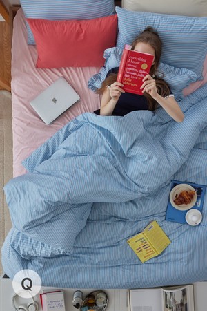 [오디넌트] 블루니 면모달 차렵이불 Q세트(이불+베개커버2장)