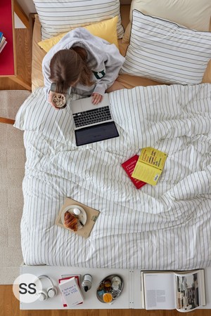 [오디넌트] 써니멜로우 고밀도 60수 순면 차렵이불 SS세트(이불+베개커버1장)