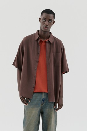 히든버튼 오버핏 린넨 반소매 셔츠 6컬러