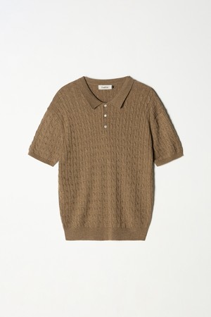 케이블 카라 반팔 니트 8컬러