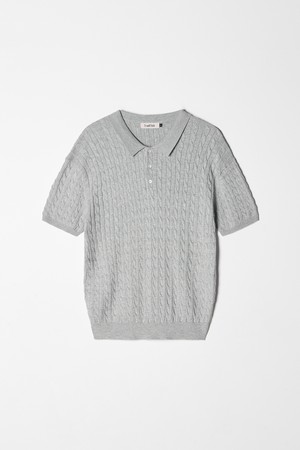 케이블 카라 반팔 니트 8컬러