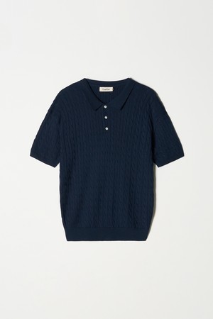 케이블 카라 반팔 니트 8컬러