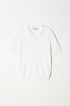 케이블 카라 반팔 니트 8컬러