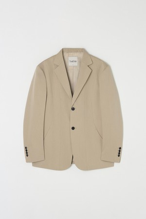 커브드 절개 셋업 블레이저 베이지