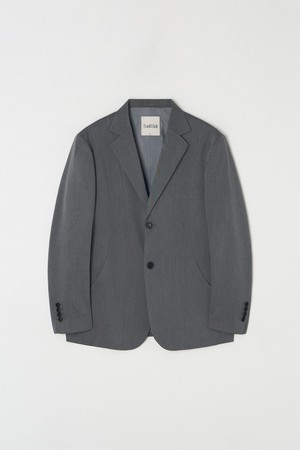 커브드 절개 셋업 블레이저 그레이