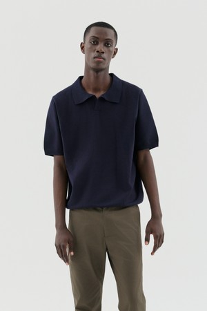 소프트 오픈 카라 반팔 니트 4컬러