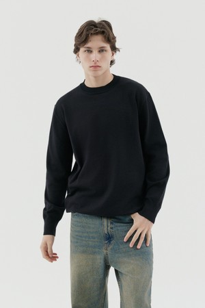 트래드클럽 베이직 라운드 니트