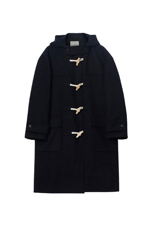 더플 후드 롱 코트