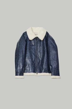 글로시 비건 레더 무스탕