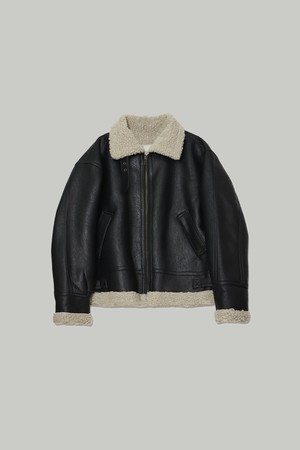 베이직 비건 레더 무스탕