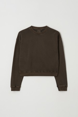 우먼 피그먼트 크롭 맨투맨 (5컬러)