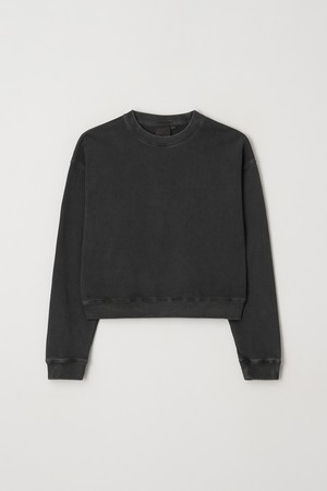 우먼 피그먼트 크롭 맨투맨 (5컬러)