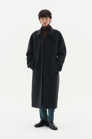 벨티드 울 오버핏 발마칸 코트